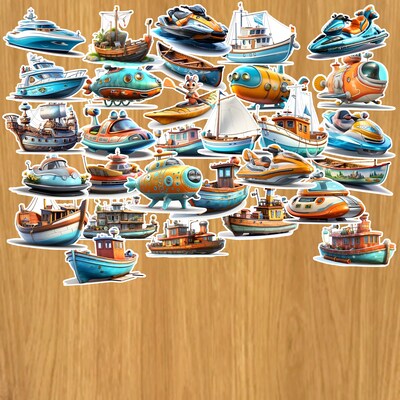 Boat And Submarine Stickers - image1